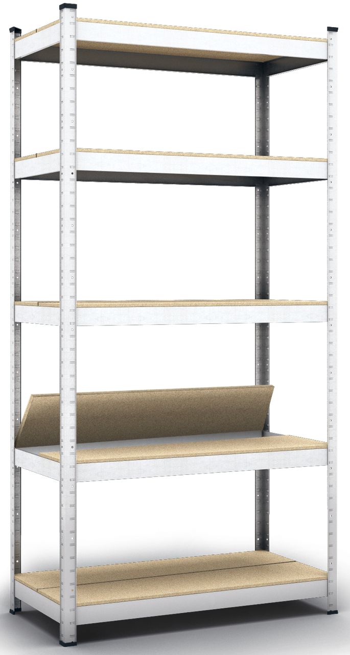 Стелаж Бюджет ОД-4/2 1800х900х400 Міткас, 175 кг/полка, 5*2 полиць (полиця з 2 частин), ДСП, оцинкований,