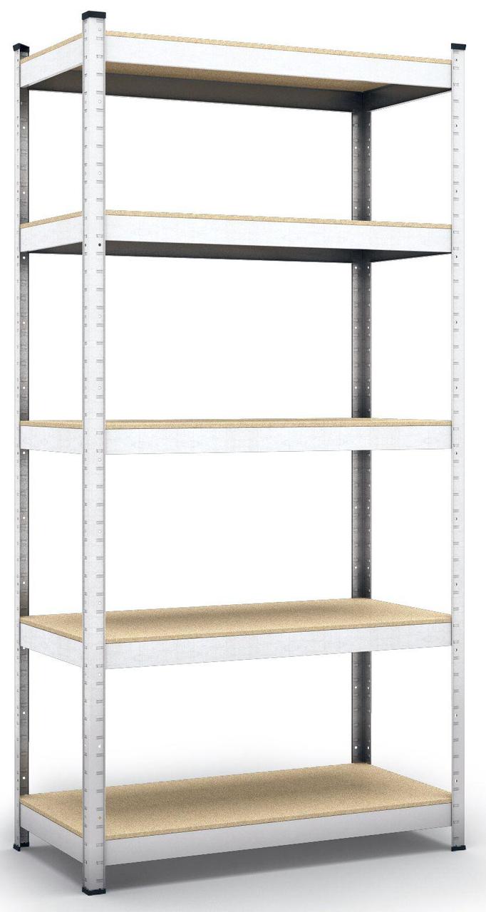 Стеллаж Бюджет ОМ 1800х600х600 Меткас, 175 кг/полка, 5 полок, МДФ, оцинкованный