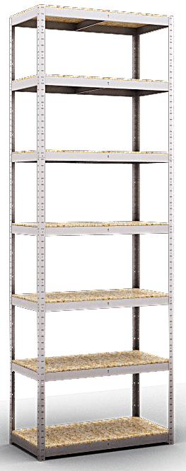 Стелаж Стандарт ОД 2400х900х300 Місяць, 220 кг/полицю, 7 полиць, ДСП, оцинкований, металевий