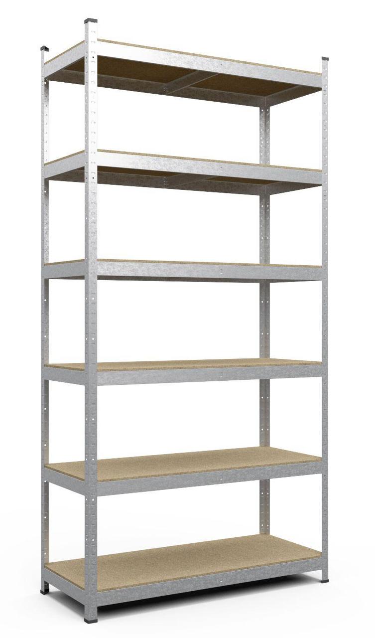 Стелаж Стандарт ОМ 2400х1200х600 Жовтогарячий, 220 кг/полицю, 6 полиць, МДФ, оцинкований, металевий (Tas Trade)