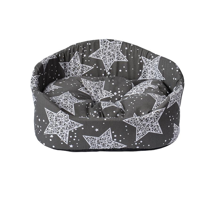 Лежак вiд Джека Тiпi (Тканина Бязь Білі зірки на сірому фоні №2)