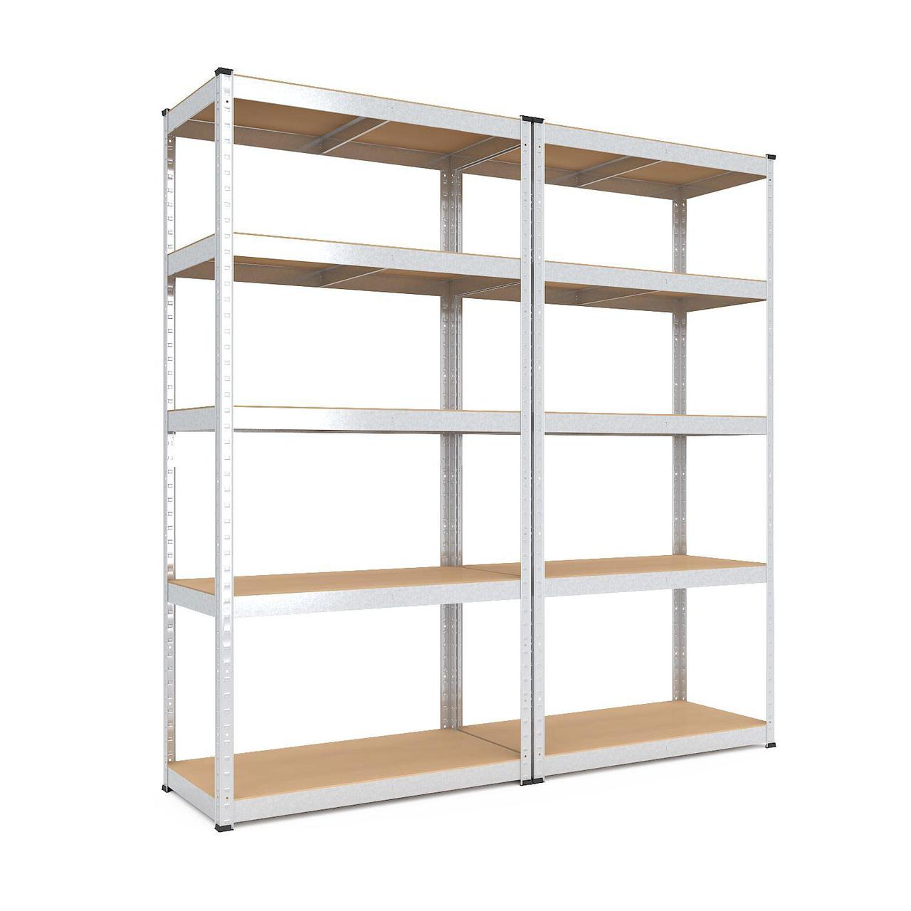 2хСтелаж SL Бюджет ОМ 1800х600х400 Міткас, 175 кг/полицю, 5 полиць, МДФ, оцинкований, металевий