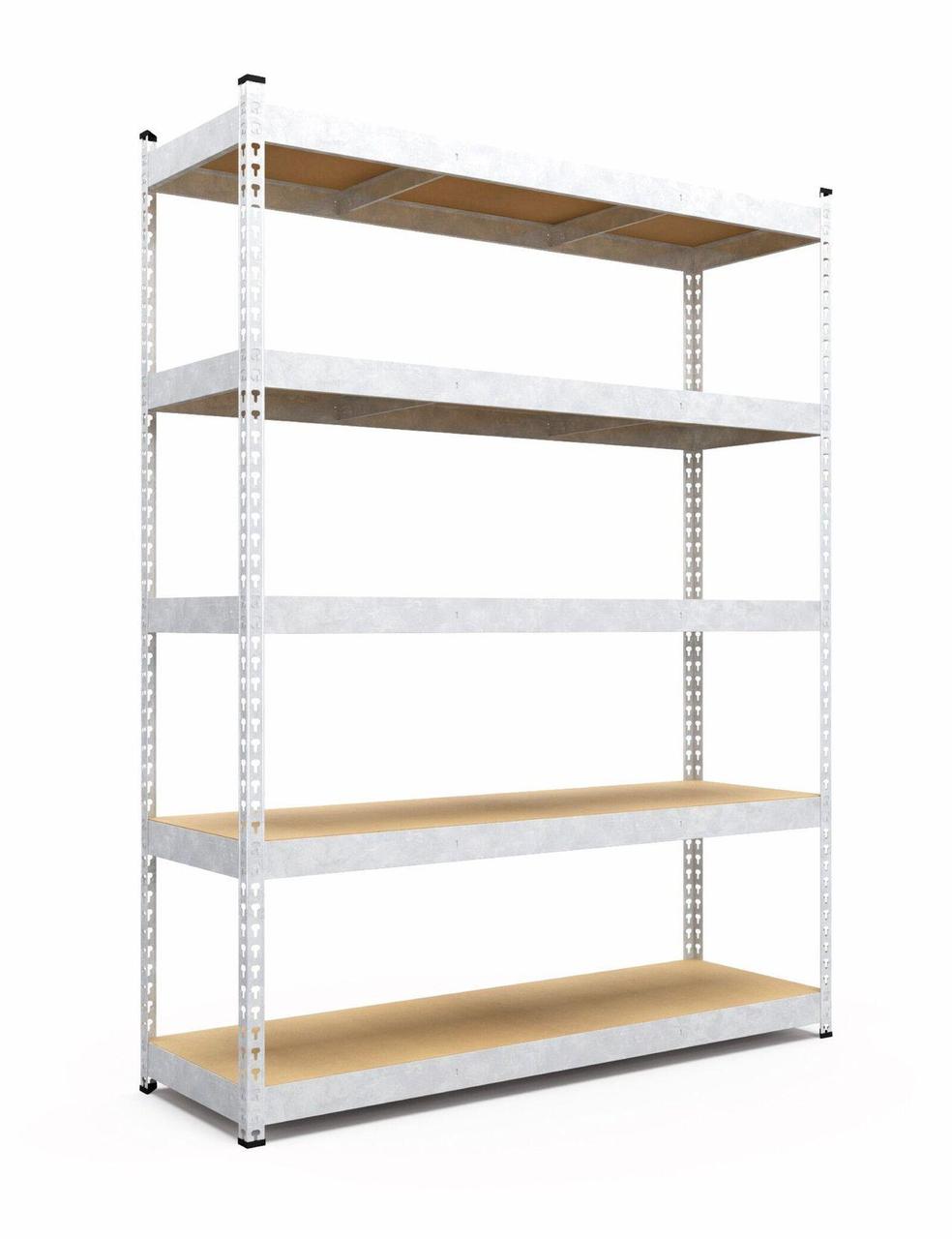 Стеллаж Титан ОД 2160х1200х700 Меткас, 250 кг/полку, 5 полок, ДСП, оцинкованный, металлический