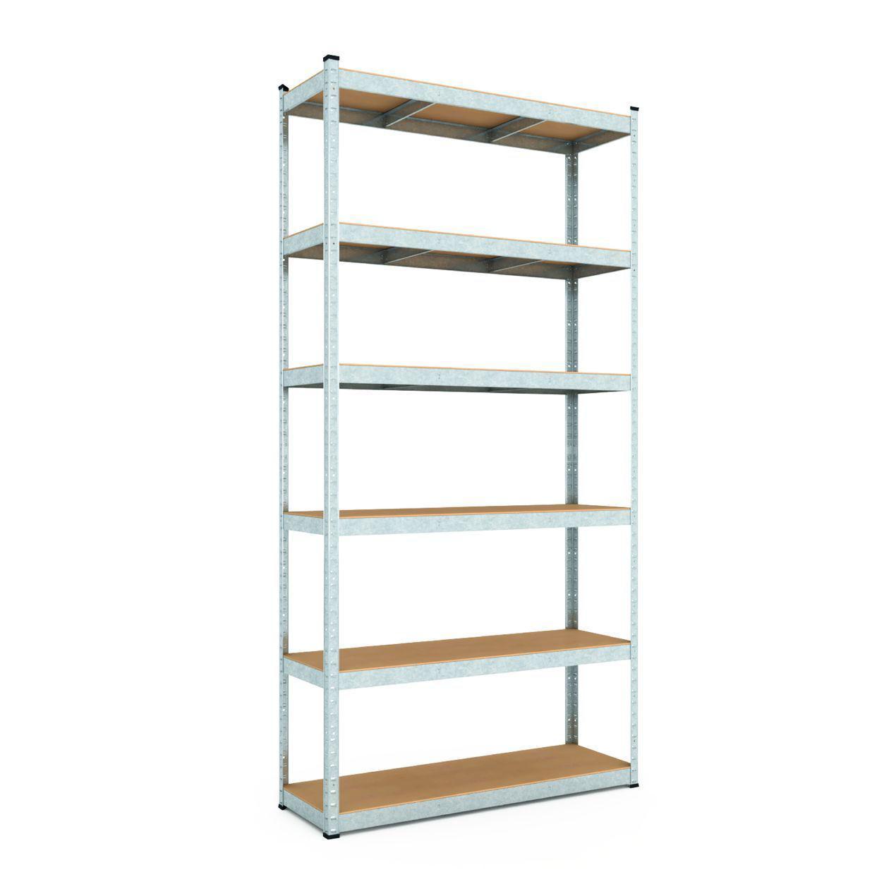 Стеллаж Бюджет ОМ 2400х1200х400 Меткас, 125 кг/полку, 6 полок, МДФ, оцинкованный, металлический