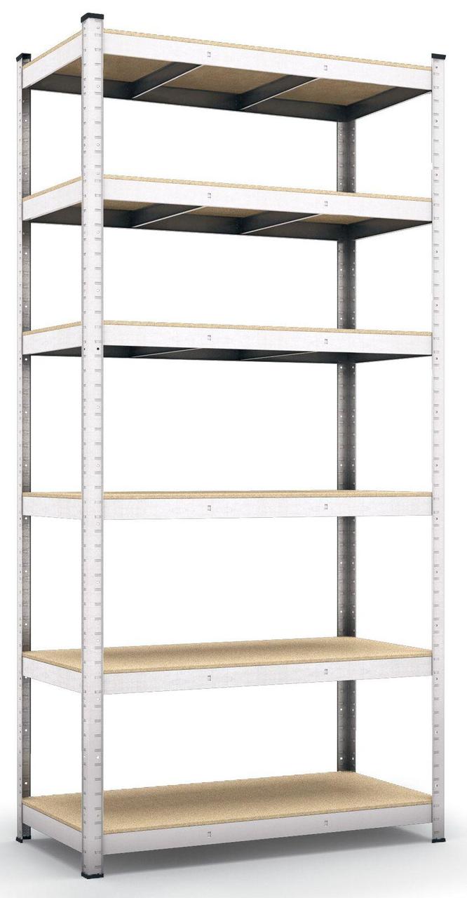 Стелаж Бюджет ОМ 2000х1000х400 Міткас, 150 кг/полка, 6 полиць, МДФ, оцинкований, металевий