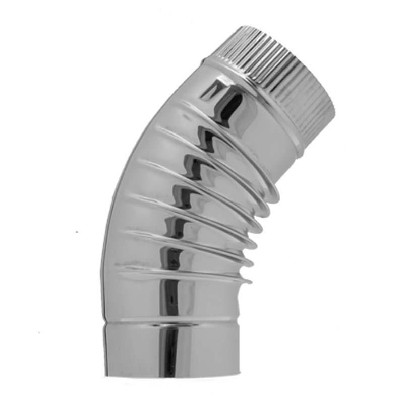 AISI 430 Відвід 45° s0,5 мм d200 мм гофр.