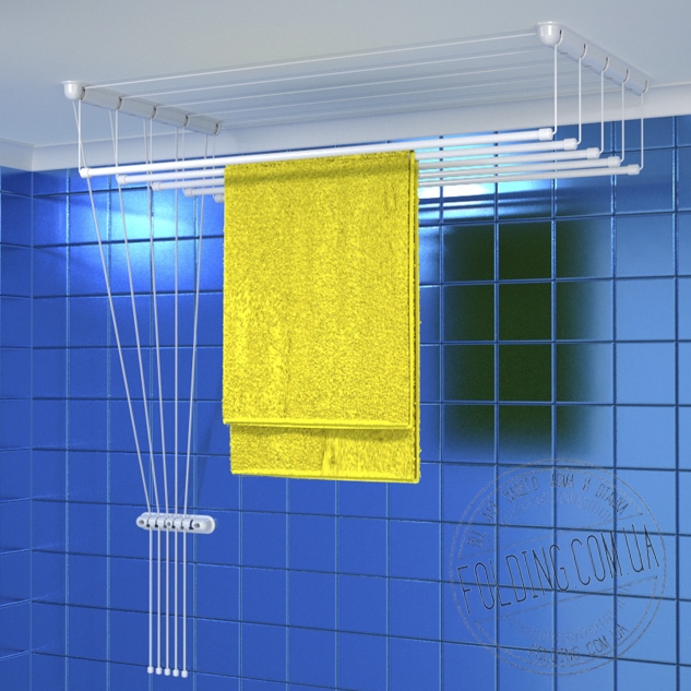 Сушилка для белья «Глория» крепится к потолку при помощи двух пластмассовых кронштейнов.